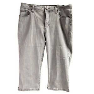 LEE Gray Wash Denim Capri Jeans Classic Fit At Waist Cropped Casual Y2K Momcore